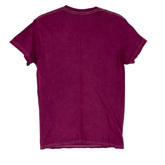 Officially Licensed Nirvana Nevermind Smiley Grunge Tee Magenta Acid Wash Small - Picture 2 of 5